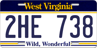 WV license plate 2HE738