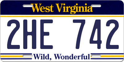 WV license plate 2HE742