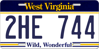WV license plate 2HE744