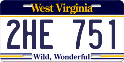 WV license plate 2HE751