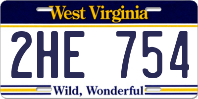 WV license plate 2HE754