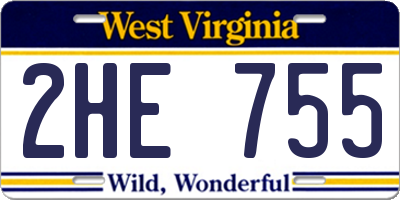 WV license plate 2HE755