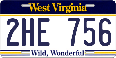 WV license plate 2HE756