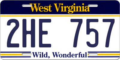 WV license plate 2HE757