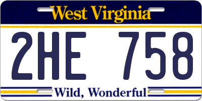 WV license plate 2HE758