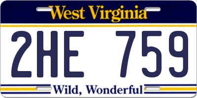 WV license plate 2HE759