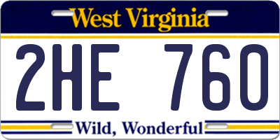 WV license plate 2HE760