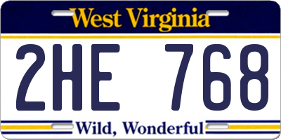 WV license plate 2HE768