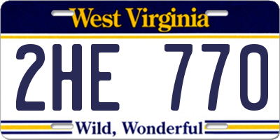 WV license plate 2HE770