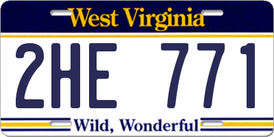 WV license plate 2HE771