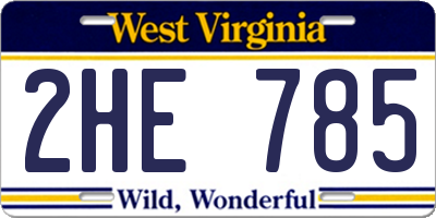 WV license plate 2HE785