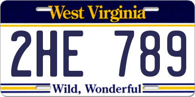 WV license plate 2HE789