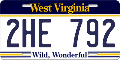 WV license plate 2HE792