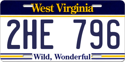 WV license plate 2HE796