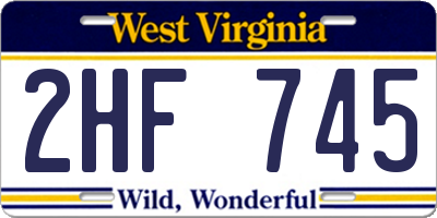 WV license plate 2HF745