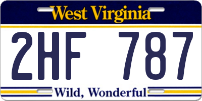 WV license plate 2HF787