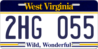 WV license plate 2HG055