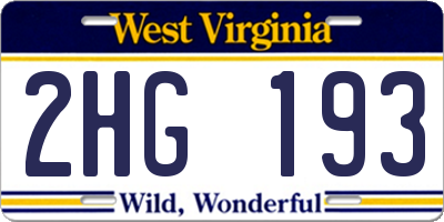 WV license plate 2HG193
