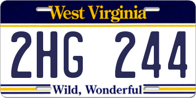 WV license plate 2HG244