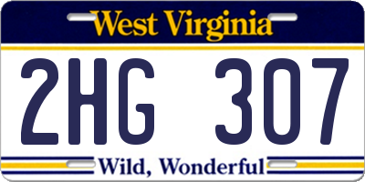 WV license plate 2HG307