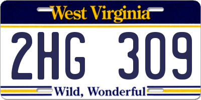 WV license plate 2HG309
