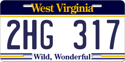 WV license plate 2HG317