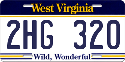 WV license plate 2HG320