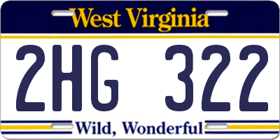 WV license plate 2HG322