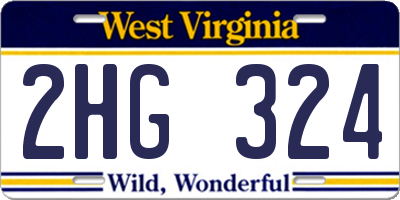 WV license plate 2HG324