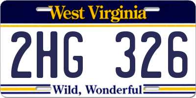 WV license plate 2HG326