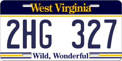 WV license plate 2HG327
