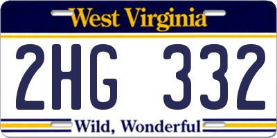 WV license plate 2HG332