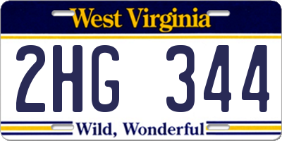 WV license plate 2HG344