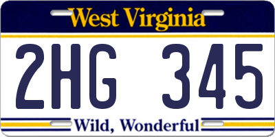 WV license plate 2HG345