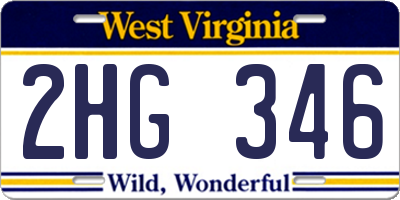 WV license plate 2HG346