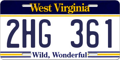 WV license plate 2HG361