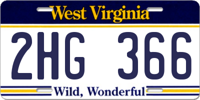 WV license plate 2HG366