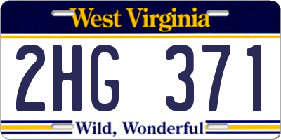 WV license plate 2HG371