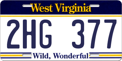 WV license plate 2HG377