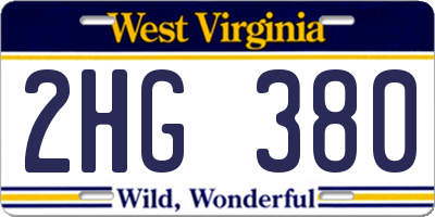 WV license plate 2HG380