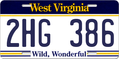 WV license plate 2HG386