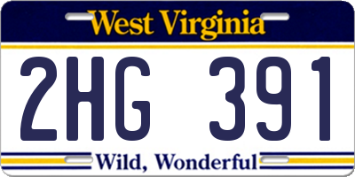 WV license plate 2HG391