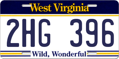 WV license plate 2HG396