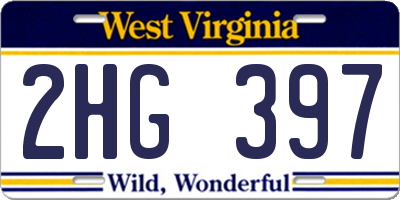 WV license plate 2HG397