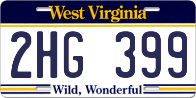 WV license plate 2HG399