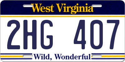 WV license plate 2HG407