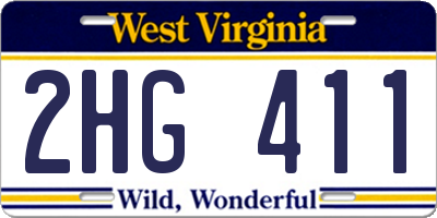 WV license plate 2HG411