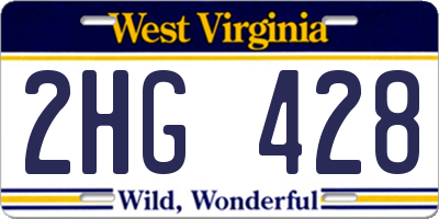WV license plate 2HG428