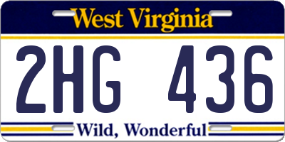 WV license plate 2HG436