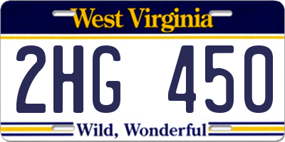 WV license plate 2HG450